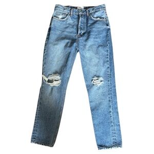 Anine Bing  Medium Wash  Button-Fly Distressed Sonya Jeans - Proto Wash - 27